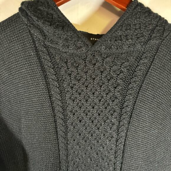 Stampd Harbor Hooded Sweater Cable-Knit Pullover Alpaca Wool Black Size L - Picture 12 of 16